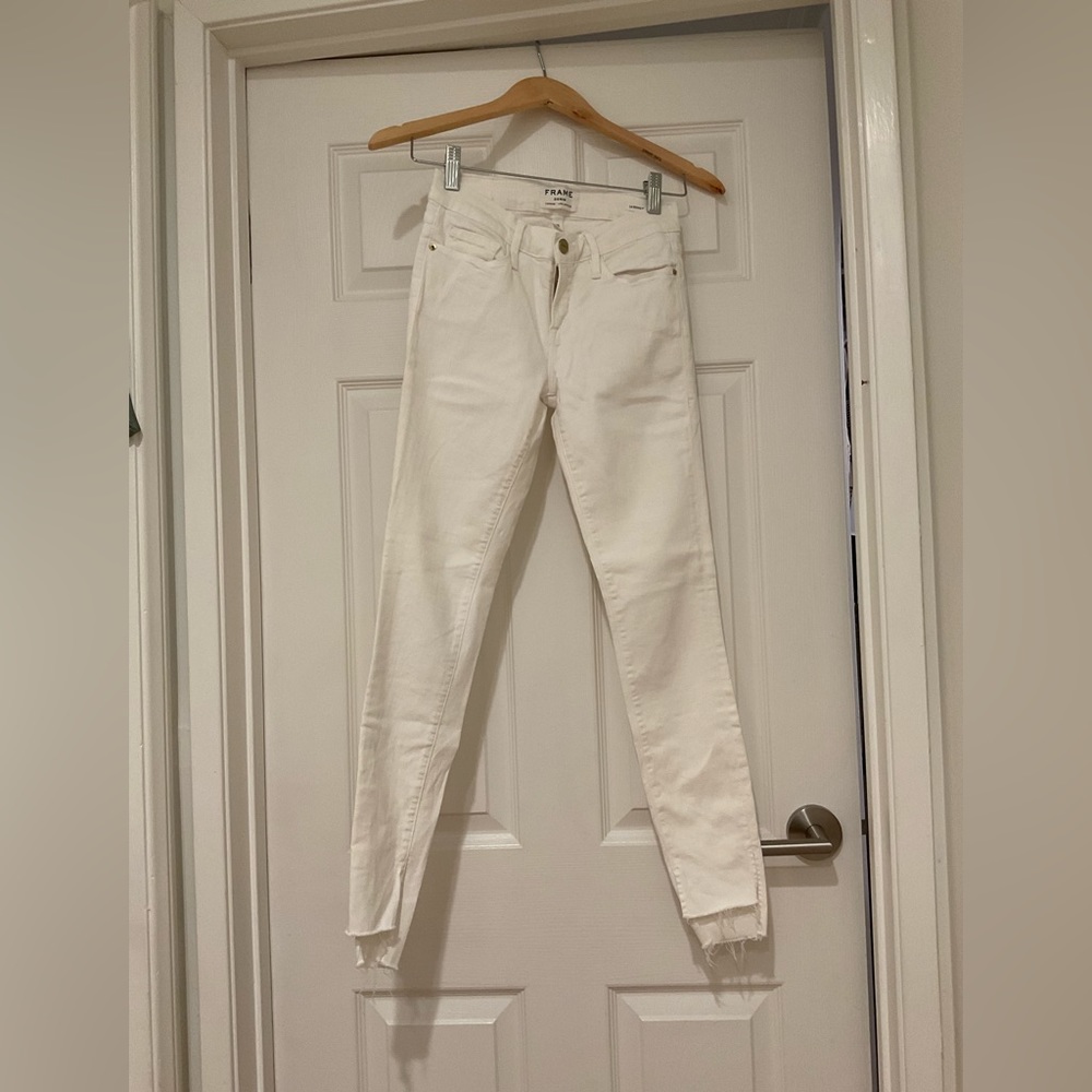 White FRAME denim skinned jeans